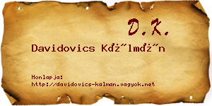 Davidovics Kálmán névjegykártya