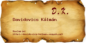 Davidovics Kálmán névjegykártya