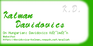 kalman davidovics business card